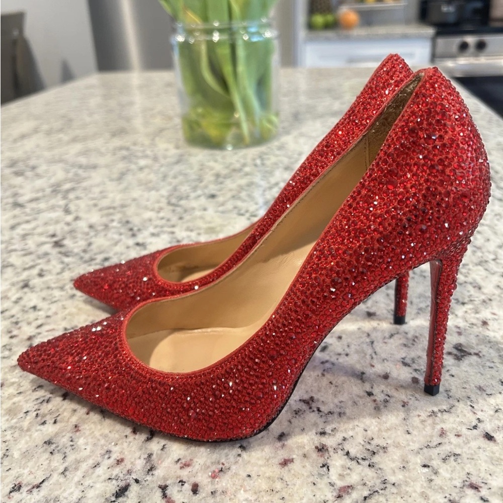 Christian Louboutin Red Swarovski Heels